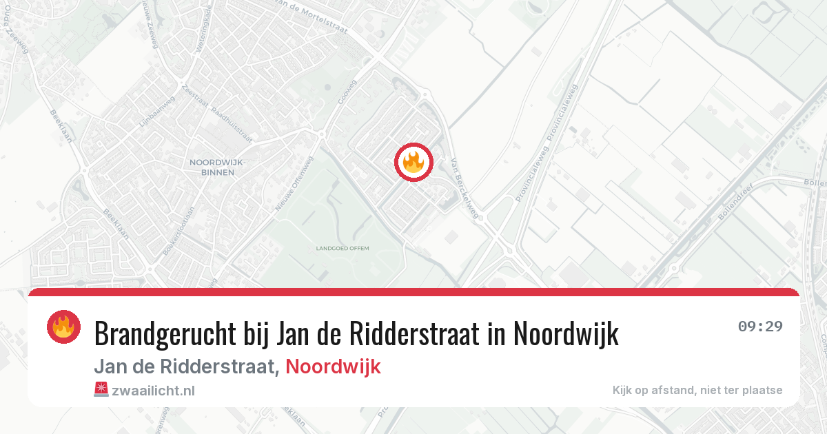 Brandgerucht bij Jan de Ridderstraat in Noordwijk — 2 mrt 2026