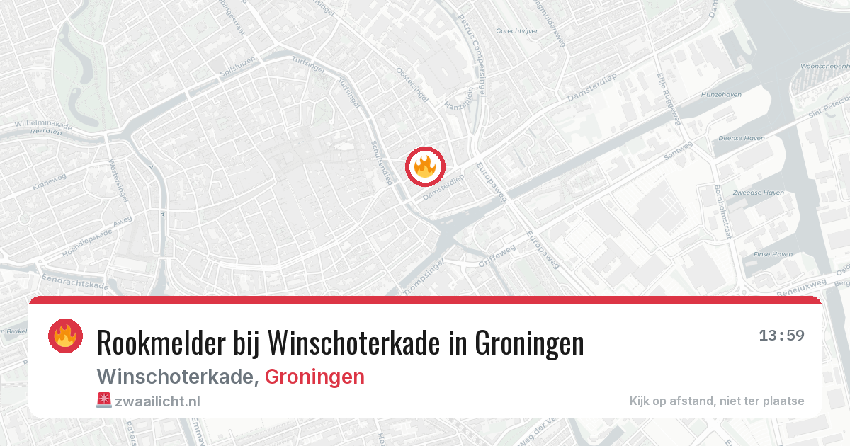 Rookmelder bij Winschoterkade in Groningen — 21 jul 2026
