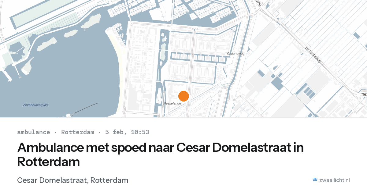 Ambulance met spoed naar Cesar Domelastraat in Rotterdam — 5 feb 2026