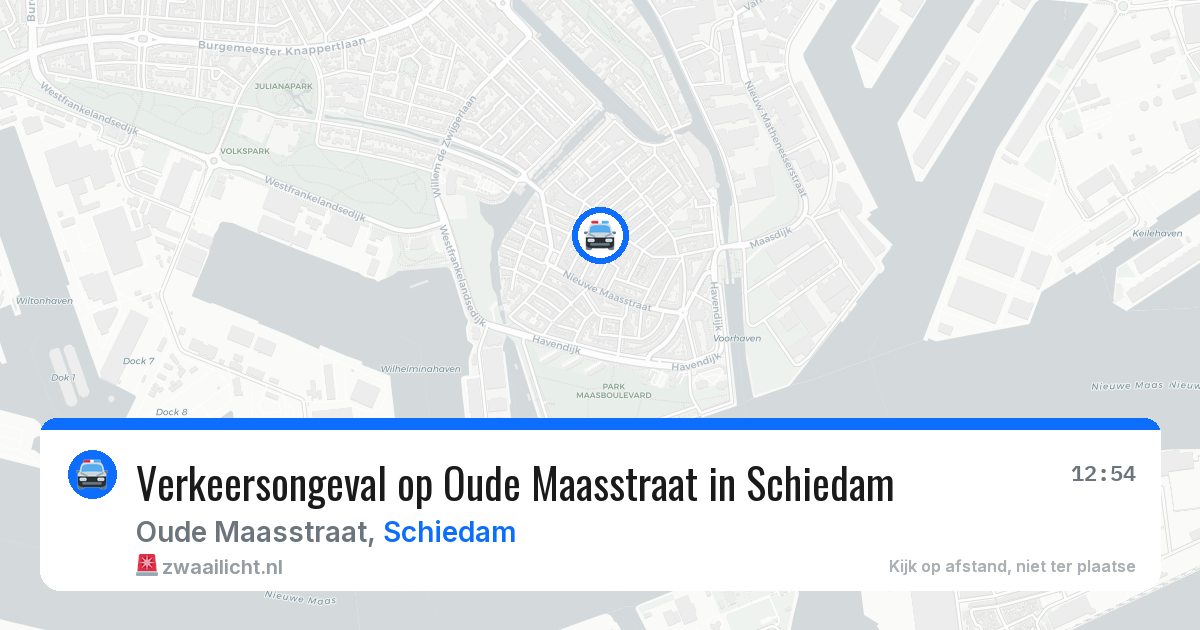 Verkeersongeval op Oude Maasstraat in Schiedam — 27 jul 2026