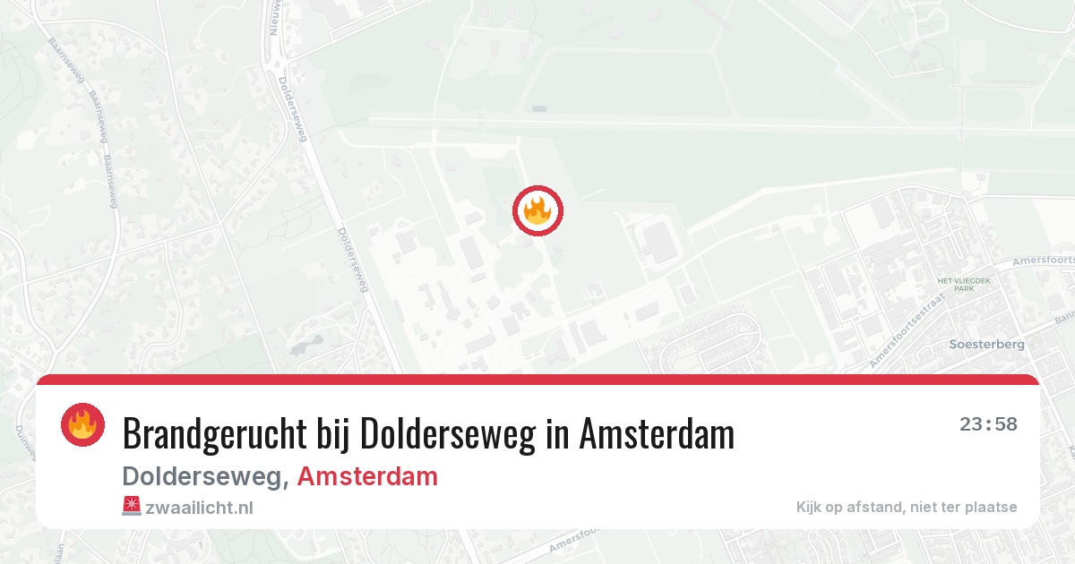 Brandgerucht bij Dolderseweg in Amsterdam — 6 aug 2026