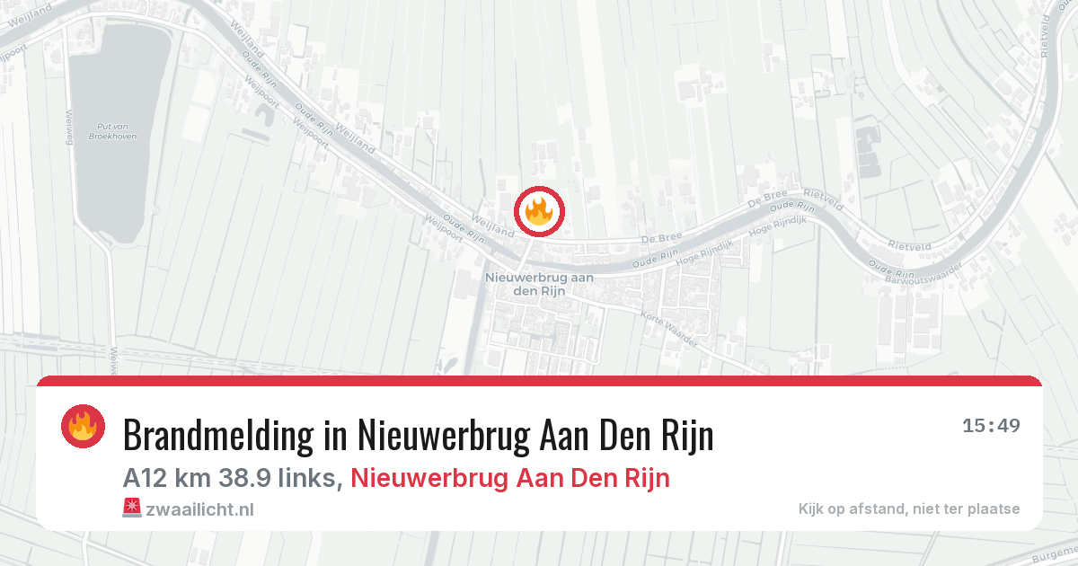 Brandmelding in Nieuwerbrug Aan Den Rijn — 29 mei 2026