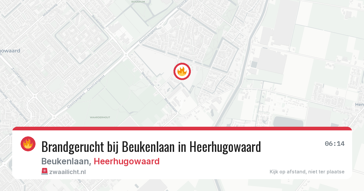 Brandgerucht bij Beukenlaan in Heerhugowaard — 6 jul 2026