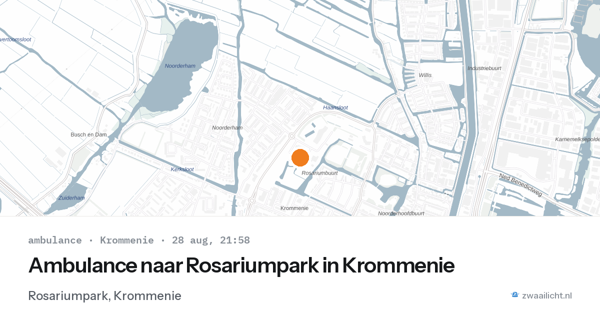 Ambulance naar Rosariumpark in Krommenie — 28 aug 2026