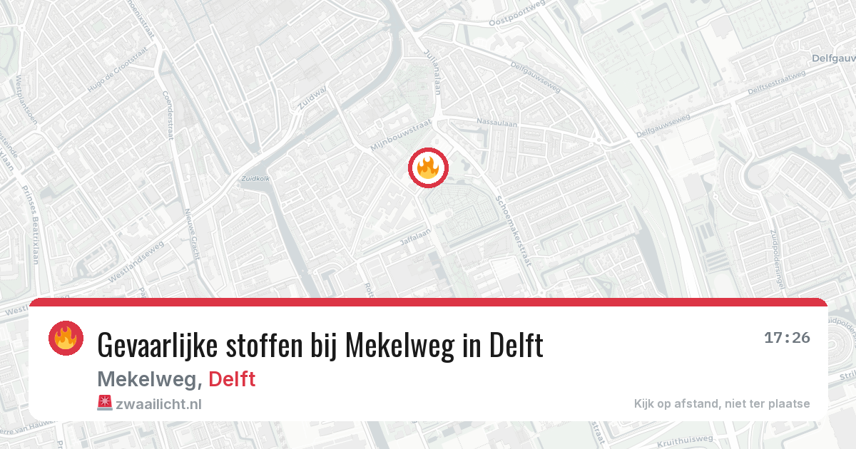 Gevaarlijke stoffen bij Mekelweg in Delft — 9 jun 2026