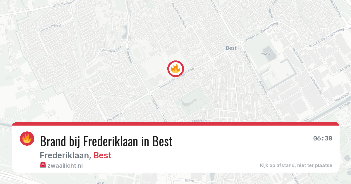 Brand bij Frederiklaan in Best — 15 mrt 2026