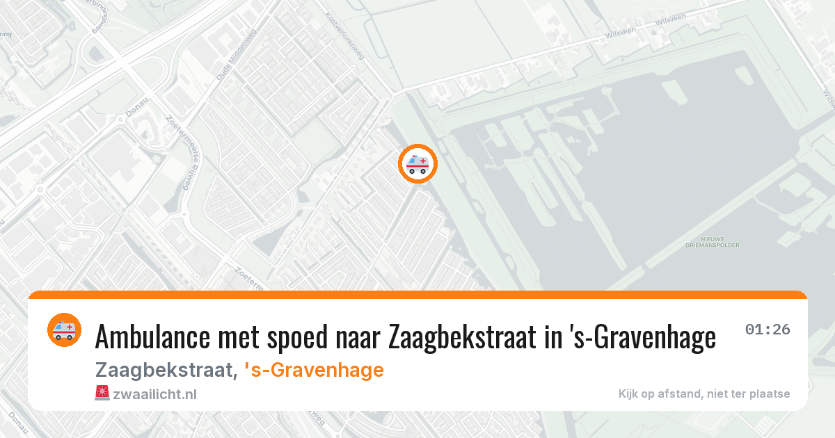 Ambulance met spoed naar Zaagbekstraat in 's-Gravenhage — 18 jul 2026