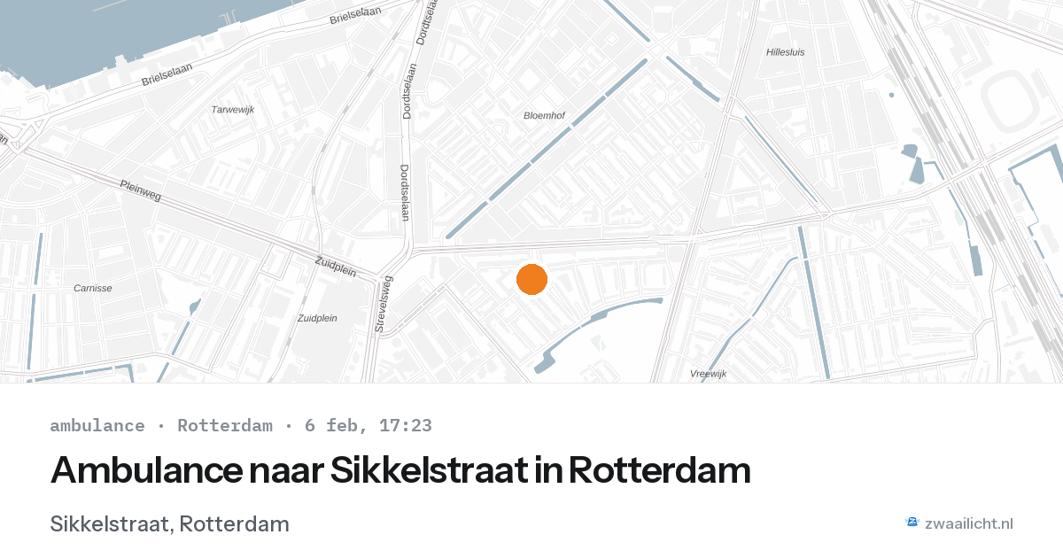 Ambulance naar Sikkelstraat in Rotterdam — 6 feb 2026
