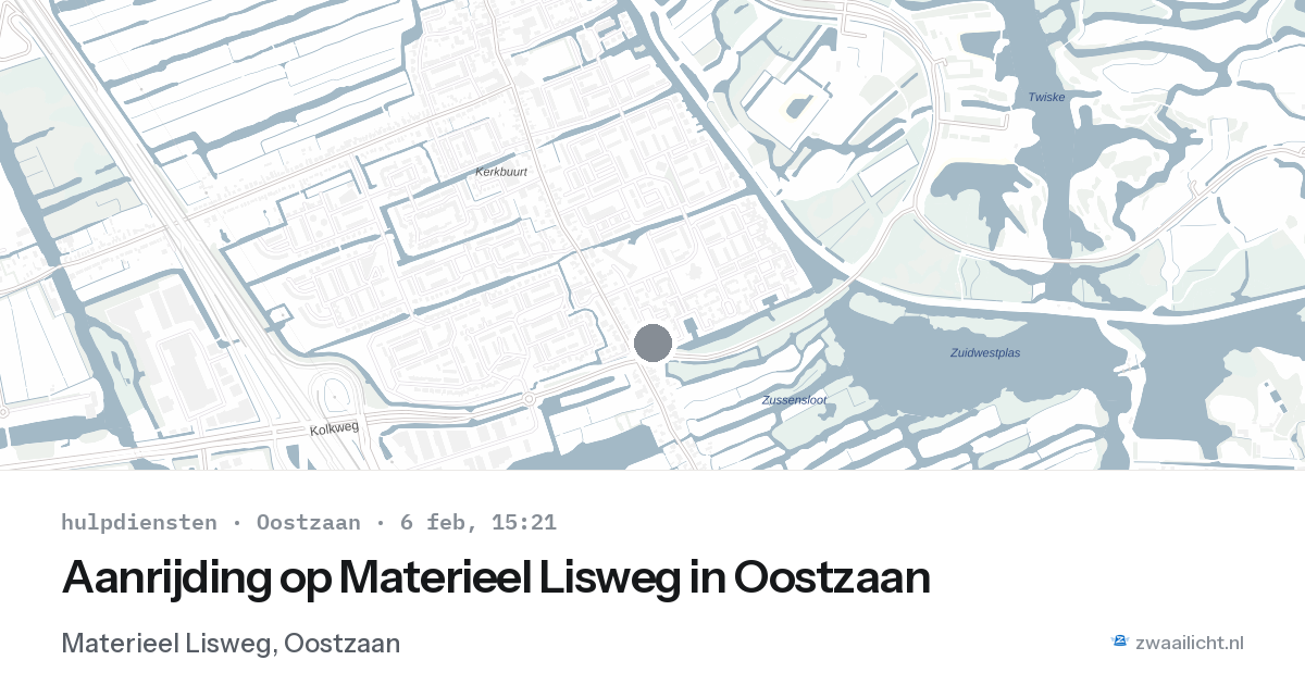 Aanrijding op Materieel Lisweg in Oostzaan — 6 feb 2026
