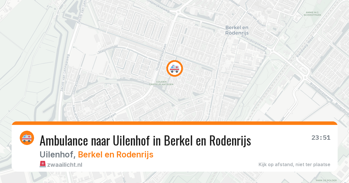 Ambulance naar Uilenhof in Berkel en Rodenrijs — 11 aug 2026