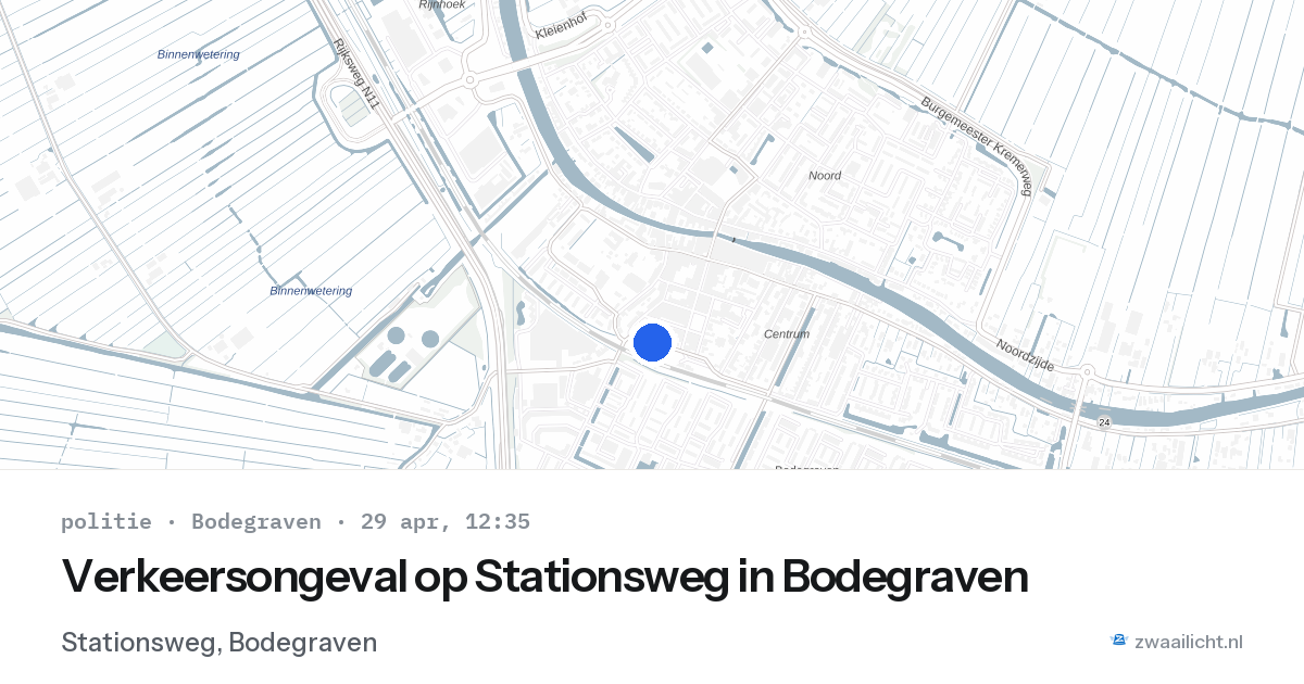 Verkeersongeval op Stationsweg in Bodegraven — 29 apr 2026