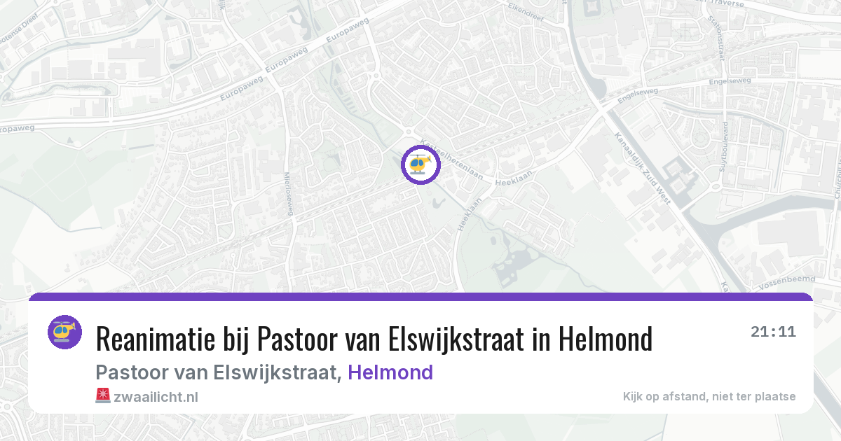 Reanimatie bij Pastoor van Elswijkstraat in Helmond — 7 jun 2026