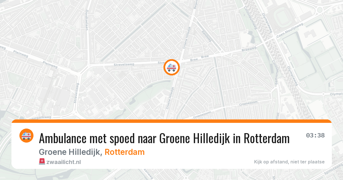 Ambulance met spoed naar Groene Hilledijk in Rotterdam — 11 aug 2026