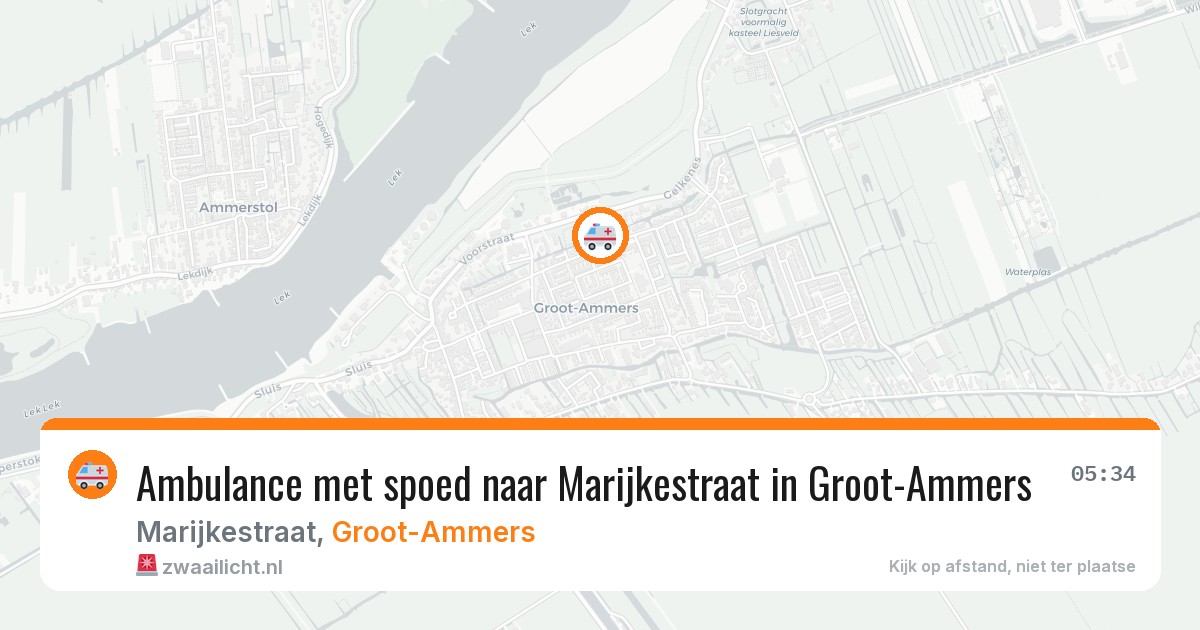 Ambulance met spoed naar Marijkestraat in Groot-Ammers — 23 jun 2026