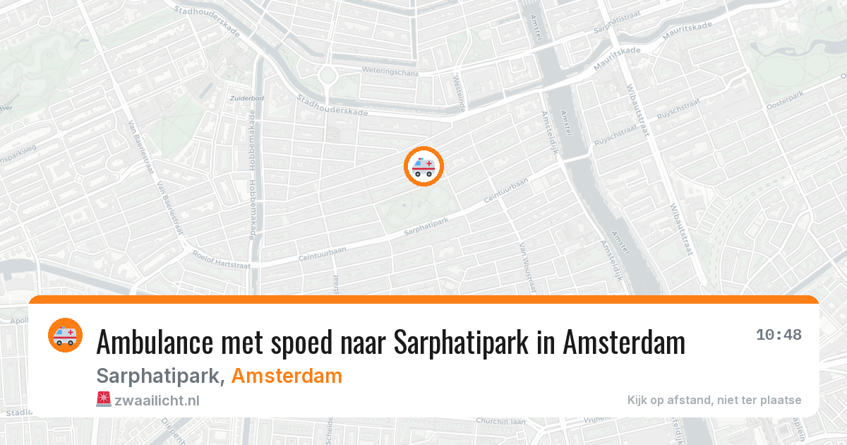 Ambulance met spoed naar Sarphatipark in Amsterdam — 14 aug 2026