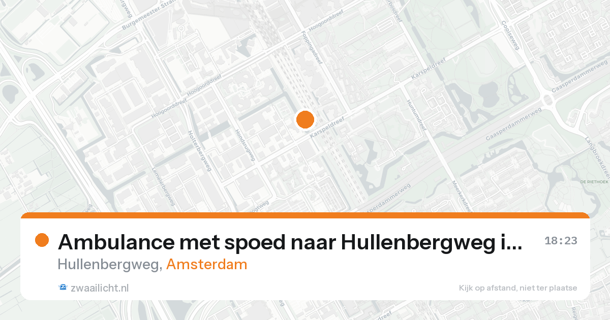 Ambulance met spoed naar Hullenbergweg in Amsterdam — 25 aug 2026