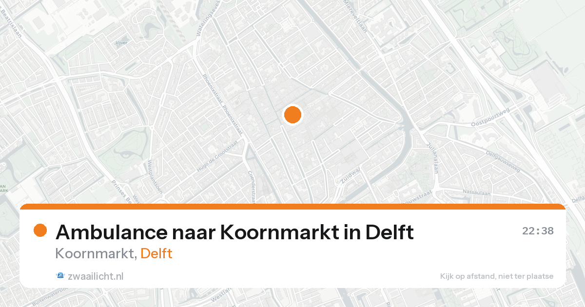 Ambulance naar Koornmarkt in Delft — 22 aug 2026