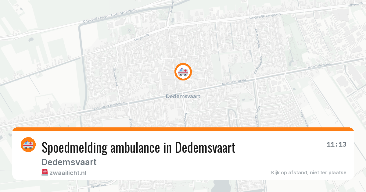 Spoedmelding ambulance in Dedemsvaart — 9 aug 2026