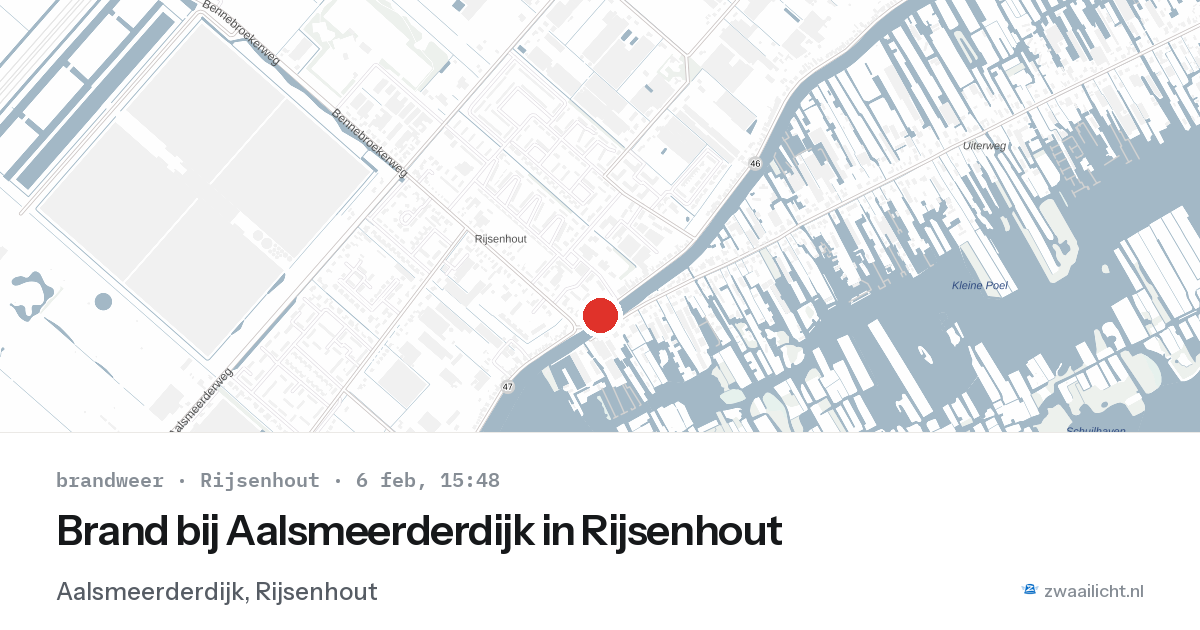 Brand bij Aalsmeerderdijk in Rijsenhout — 6 feb 2026