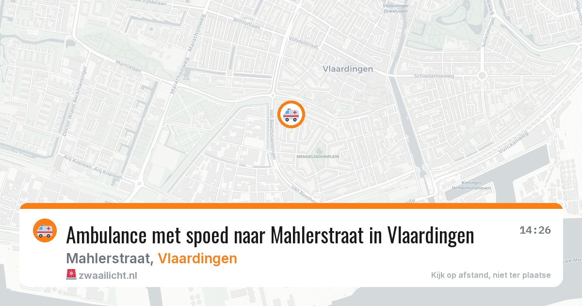 Ambulance met spoed naar Mahlerstraat in Vlaardingen — 28 jun 2026
