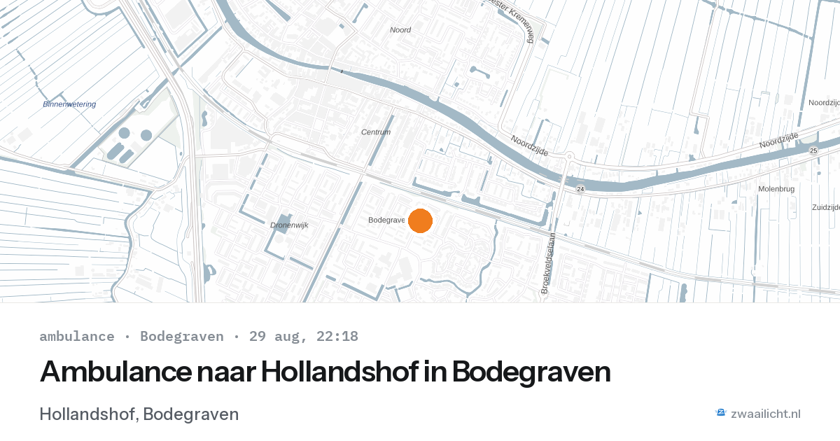 Ambulance naar Hollandshof in Bodegraven — 29 aug 2026