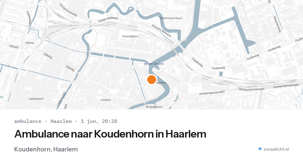 Ambulance naar Koudenhorn in Haarlem — 1 jun 2026
