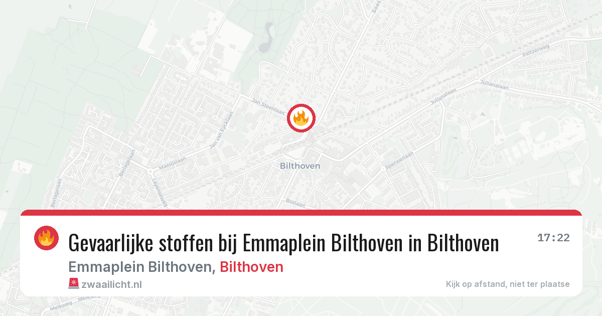 Gevaarlijke stoffen bij Emmaplein Bilthoven in Bilthoven — 7 jul 2026