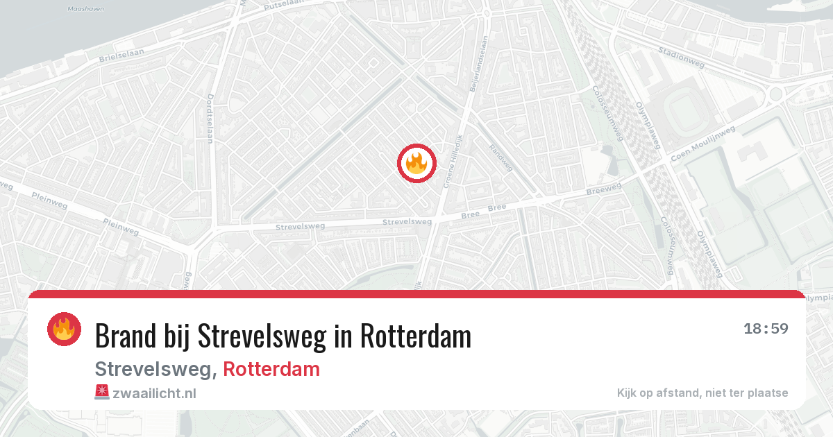 Brand bij Strevelsweg in Rotterdam — 29 jun 2026