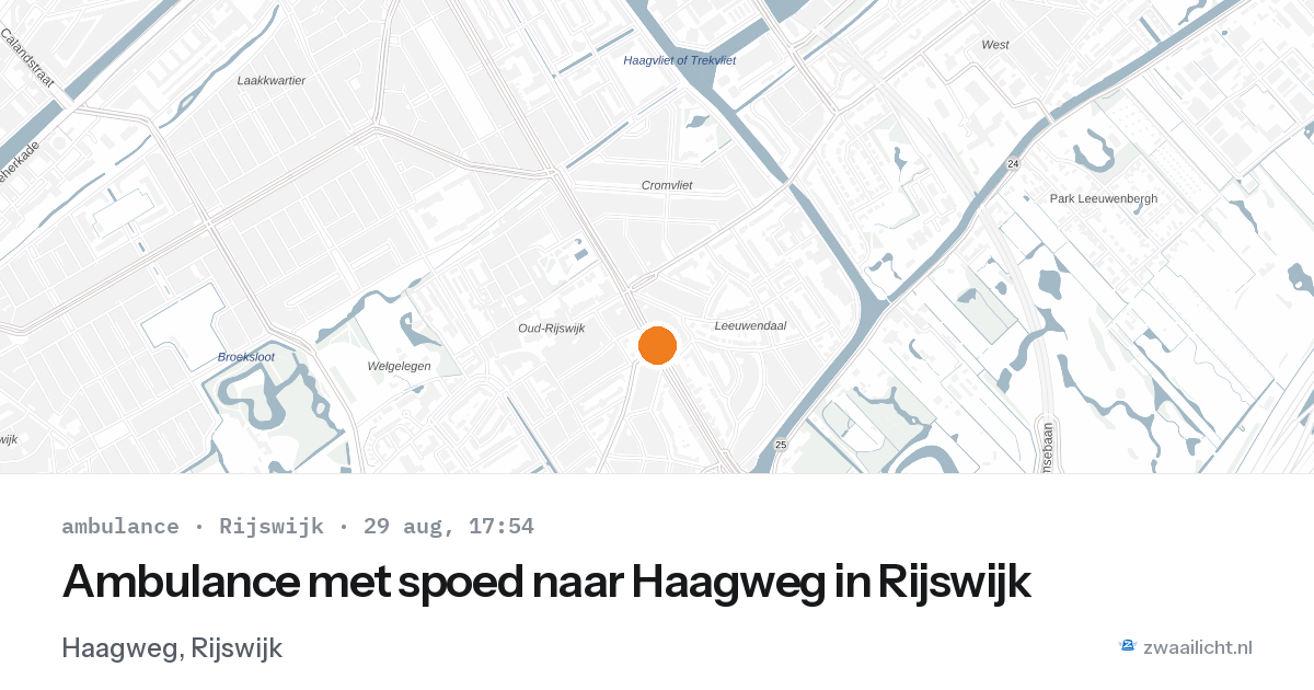 Ambulance met spoed naar Haagweg in Rijswijk — 29 aug 2026