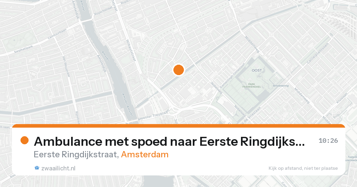 Ambulance met spoed naar Eerste Ringdijkstraat in Amsterdam — 18 aug 2026