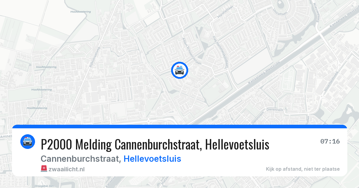 P2000 Melding Cannenburchstraat, Hellevoetsluis — 28 jun 2026