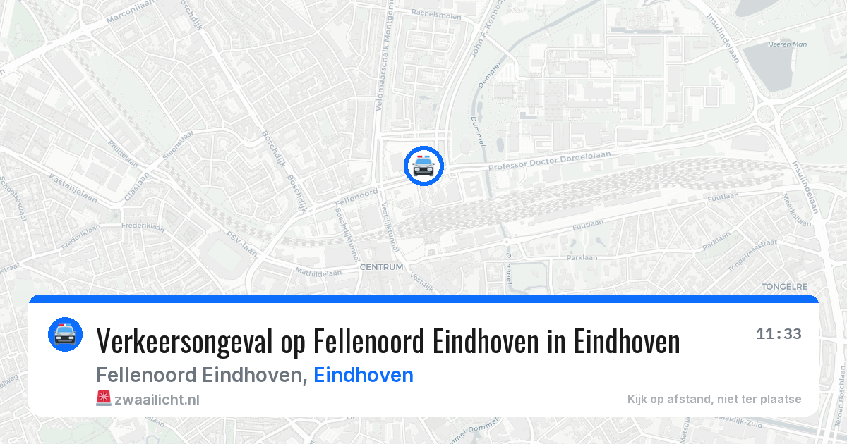 Verkeersongeval op Fellenoord Eindhoven in Eindhoven — 25 feb 2026