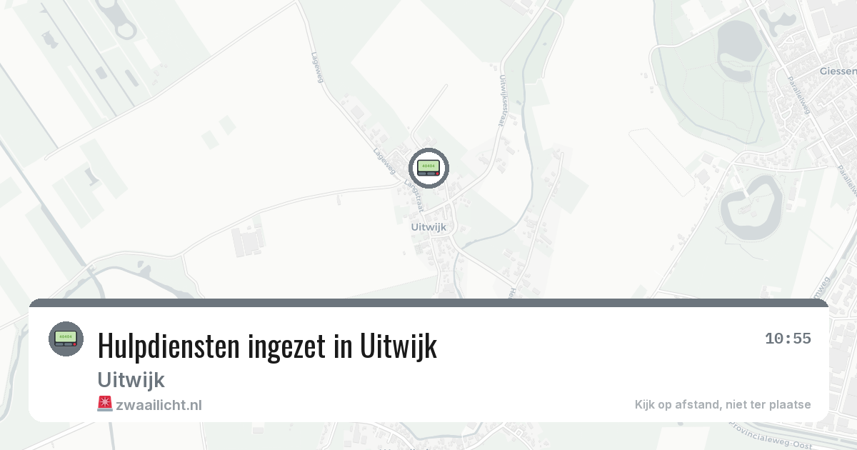 Hulpdiensten ingezet in Uitwijk — 15 mei 2026 | 🚨 Zwaailicht.nl