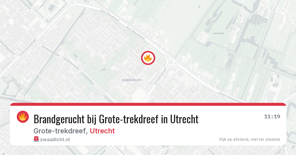 Brandgerucht bij Grote-trekdreef in Utrecht — 29 mei 2026