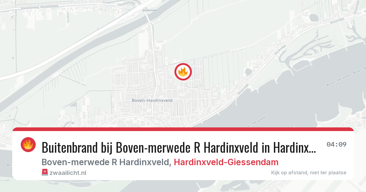 Buitenbrand bij Boven-merwede R Hardinxveld in Hardinxveld-Giessendam — 5 jul 2026