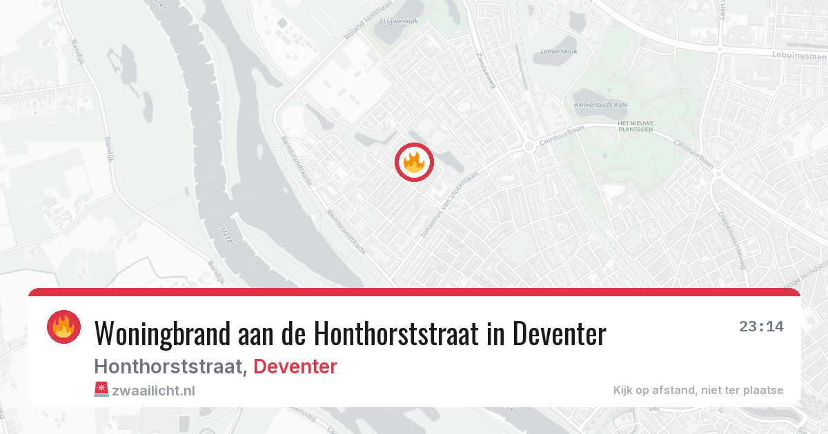 Woningbrand aan de Honthorststraat in Deventer — 1 jun 2026