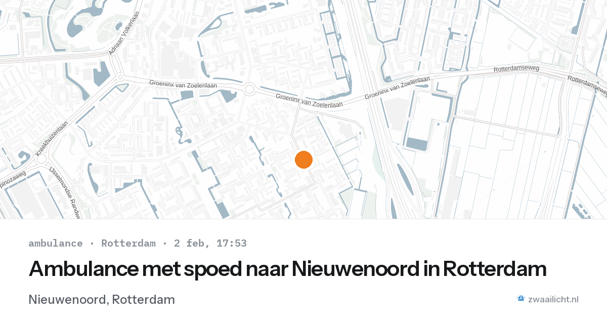 Ambulance met spoed naar Nieuwenoord in Rotterdam — 2 feb 2026