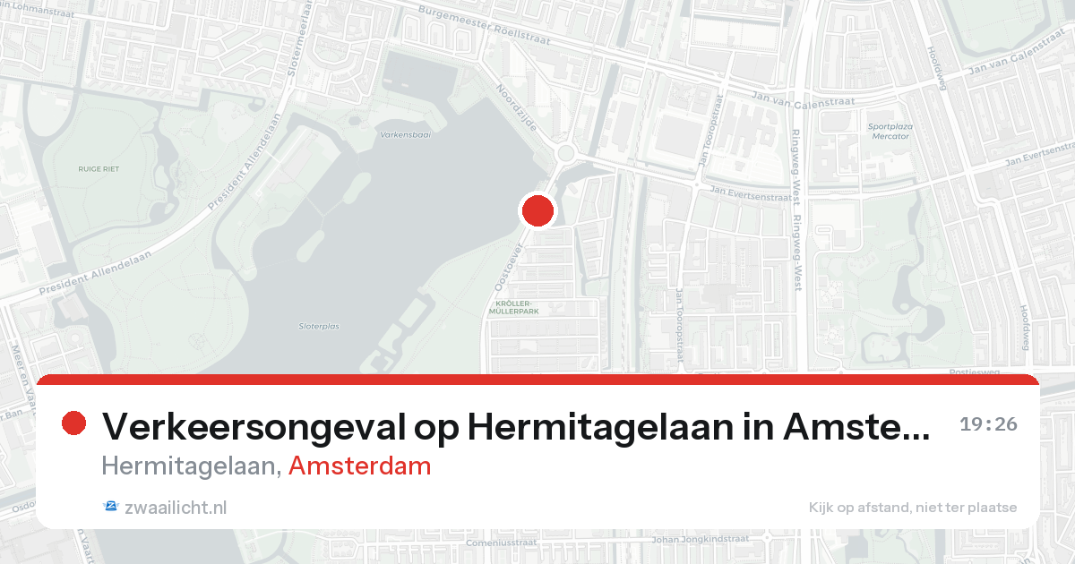 Verkeersongeval op Hermitagelaan in Amsterdam — 25 aug 2026