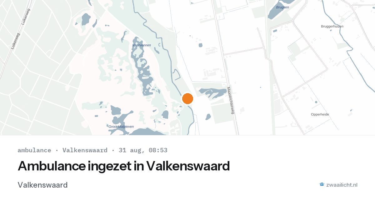 Ambulance ingezet in Valkenswaard — 31 aug 2026