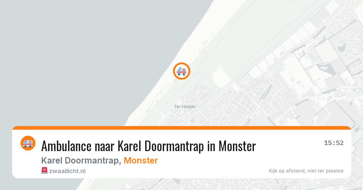 Ambulance naar Karel Doormantrap in Monster — 6 aug 2026