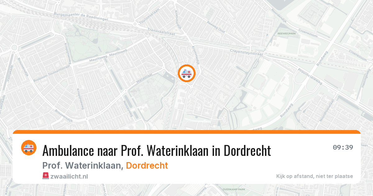 Ambulance naar Prof. Waterinklaan in Dordrecht — 22 mei 2026
