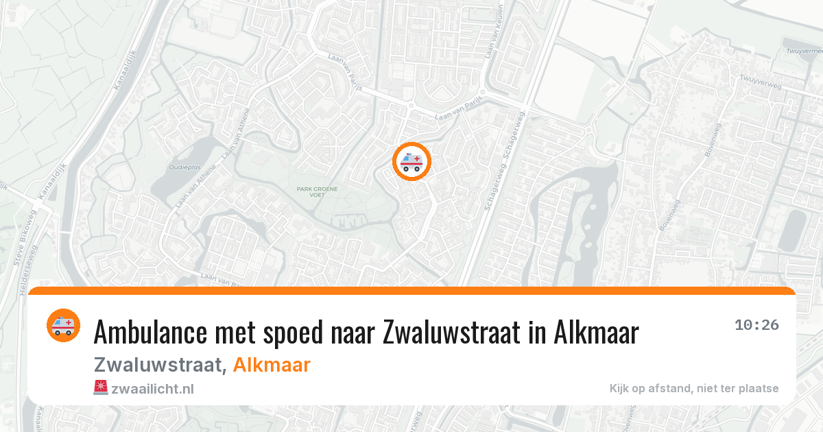 Ambulance met spoed naar Zwaluwstraat in Alkmaar — 5 jul 2026