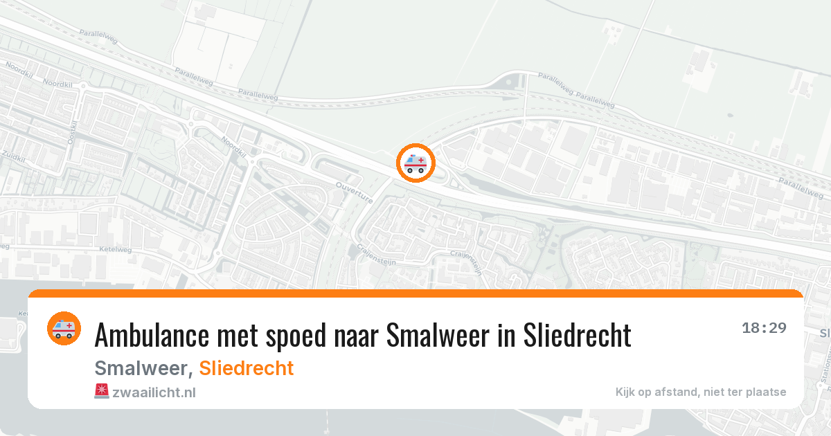 Ambulance met spoed naar Smalweer in Sliedrecht — 18 apr 2026