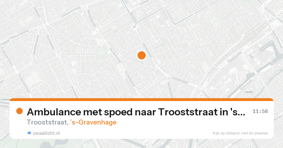 Ambulance met spoed naar Trooststraat in 's-Gravenhage — 23 aug 2026