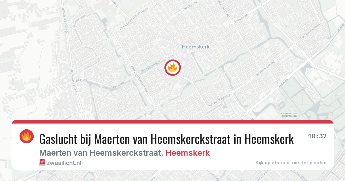 Gaslucht bij Maerten van Heemskerckstraat in Heemskerk — 30 jun 2026