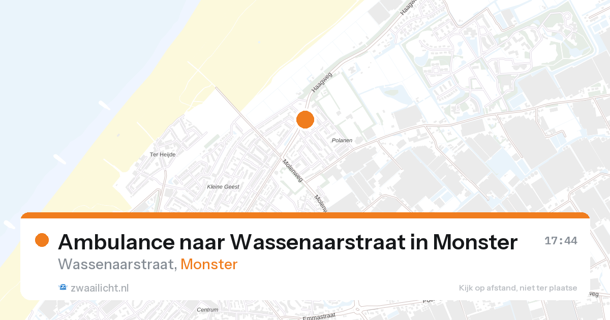 Ambulance naar Wassenaarstraat in Monster — 28 aug 2026