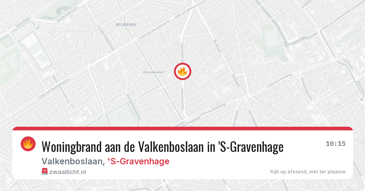 Woningbrand aan de Valkenboslaan in 'S-Gravenhage — 3 aug 2026
