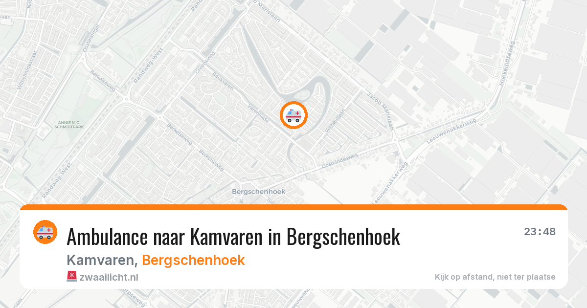 Ambulance naar Kamvaren in Bergschenhoek — 29 mei 2026