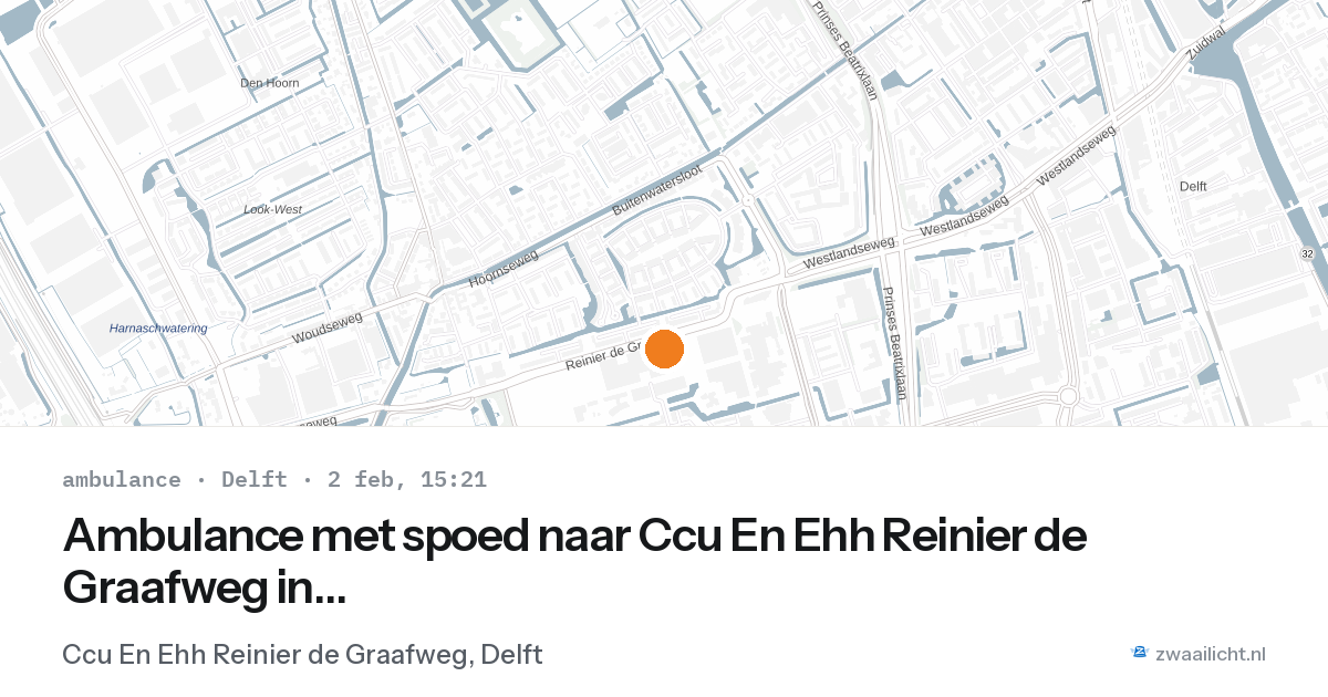 Ambulance met spoed naar Ccu En Ehh Reinier de Graafweg in Delft — 2 feb 2026