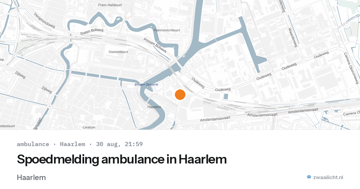 Spoedmelding ambulance in Haarlem — 30 aug 2026